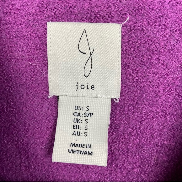 Joie Button Up Boiled Wool Jacket Shacket SMALL Purple Classic Pockets Casual - Picture 5 of 6
